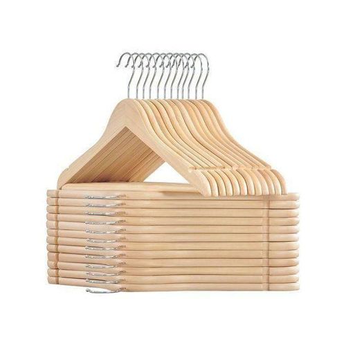 Cintre En Bois Bambou. Lot De 10 Cintres Antiglisses Avec Crochet Pivotant à 360°.