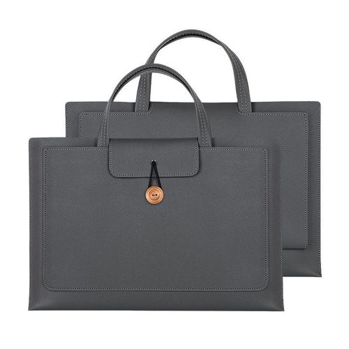 Housse intérieure universelle élastique pour ordinateur portable de 13 à 14 pouces, avec bouton (gris foncé)