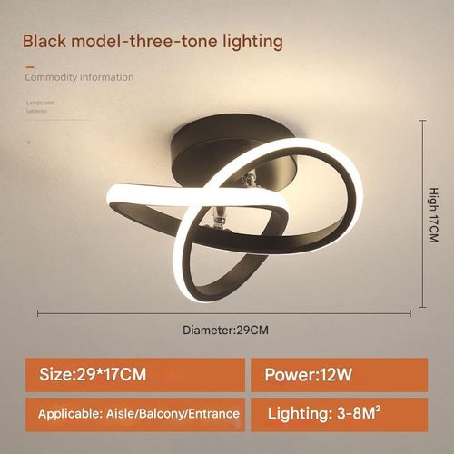 12 lampe d'entrée de salon moderne simple LED trois couleurs de style nordique créatif chapeau - Black Shamrock