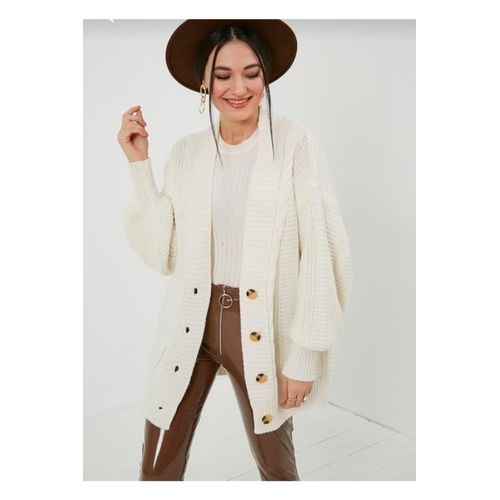 Gilet Femme Décontracté En Maille à Motifs - Beige
