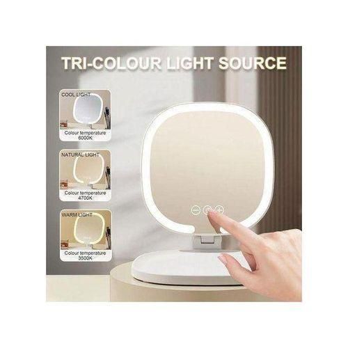 Miroir Maquillage Lumineux avec LED, Miroir de Voyage Portable, Mirroir Rechargeble