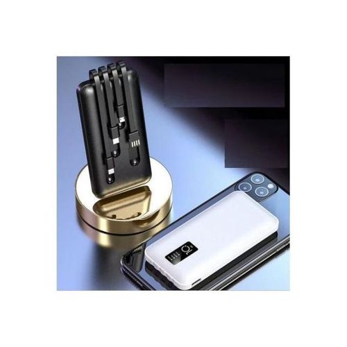 Power Bank 4 Câbles De Charge Intégrés 10000mAh