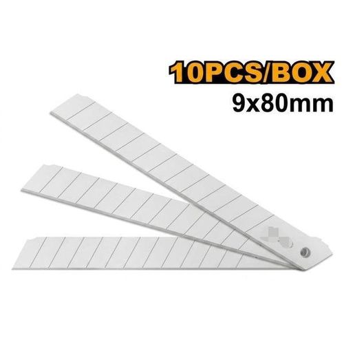Lot de 10 lames de rechange pour couteau utilitaire 9 x 80 mm