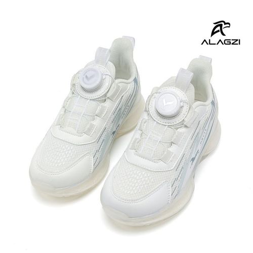 Nouvelles chaussures de sport décontractées pour garçons - à bande large sans lacets, antidérapantes - blanc