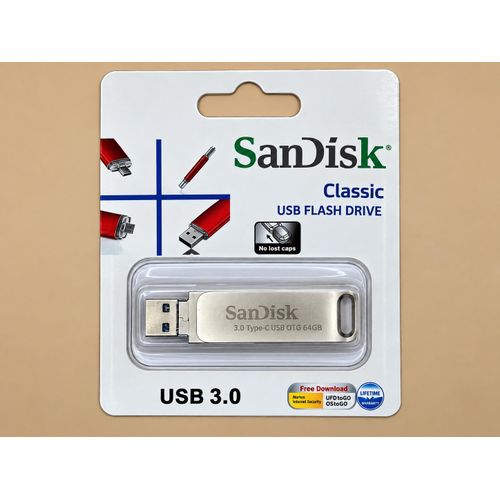 Clé USB-SanDisk 64 Go USB 3.0 OTG – Double Connectique USB-A & USB-C