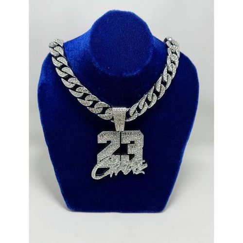 Chic Chaîne En Strass Luxueuse Bling Médaillée 23