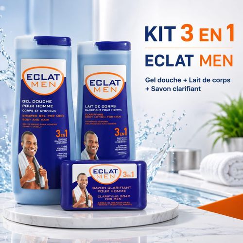 Kit 3 en 1 Gel Douche + Lait de Corps + Savon – Pour Homme