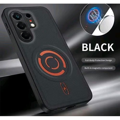 Coque Luxeuse pour Tecno Camon 50, Style Magnetique-FinitionTexturé-Tecnologie magSafe integré charge sans fil (noir)