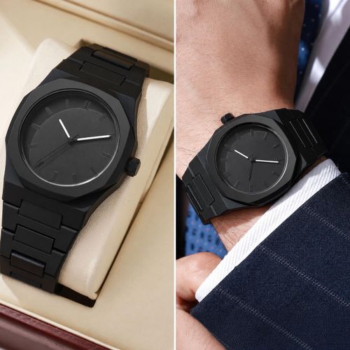 Montre Homme Noir Mat – Cadran Minimaliste Silicone