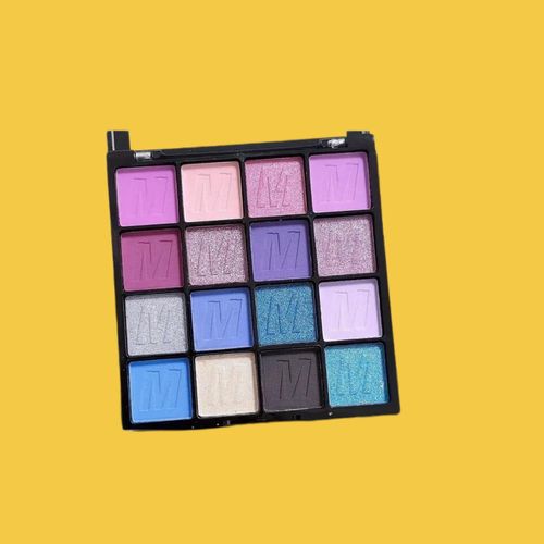 Palette Fards à Paupières 16 Couleurs Haute Pigmentation Shimmer et Mat Longue Tenue Looks Yeux Créatifs Soirée Fête Maquillage Femme Peau Foncée Compacte Portable