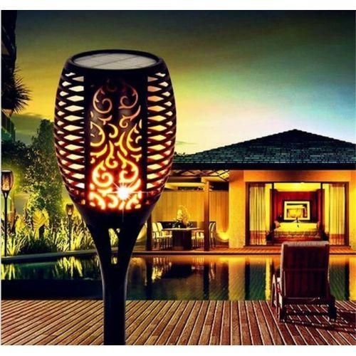 Lot de 4 lampes solaires d'extérieur à 12 LED étanches pour cour, jardin, pelouse, allée, terrasse,