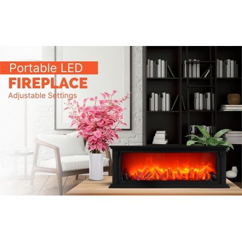 Magnifique Cheminée artificielle LED Électrique RV Mart avec effet flamme réaliste, grand modèle pour salon, chambre, décoration intérieure