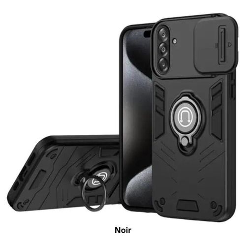 Coque en Armure pour Samsung A57 (noir) , Modèle Magnetique et Résistant au chocs , Avec Support arrière pour Mode Cinéma+Protège appareil photo