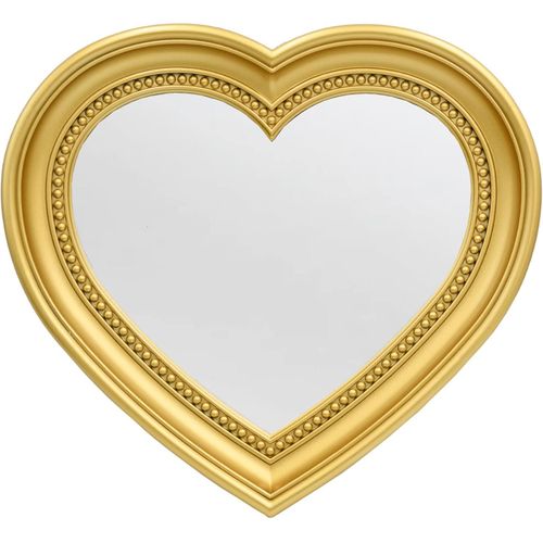 Grand miroir mural en forme de cœur – Cadre doré premium – Décoration élégante pour salle de bain, salon et chambre