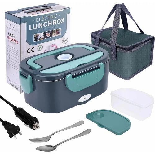 Lunch Chauffante Gamelle 80W 1.5L Boite Repas Allume Electrique 12V/24V/220V Camion Tuperwear Réchauffe Plat Chauffe Voiture Bento Rapide Heat Thermos qui Garde Chaud Heatbox Micro Onde