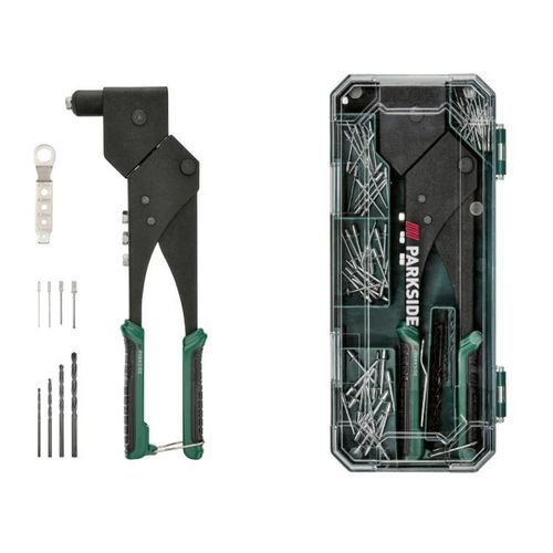 PARKSIDE, Set de pince à rivets aveugles, Ensemble: PBNZ, 70 pièces, Pour des assemblages durables de différents matériaux comme des tôles, etc. Importé d’Europe