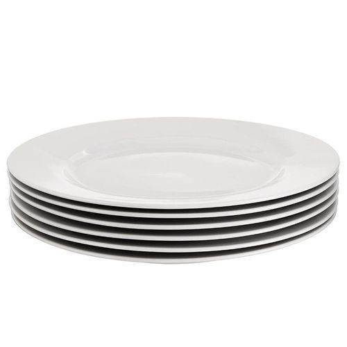 Lot De 6 Assiettes En Porcelaine -Blanc