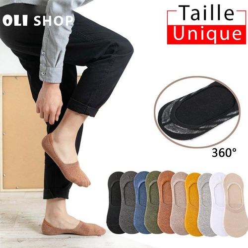 03 Paires Chaussettes Pour Hommes & Femme, Invisibles, Antidérapantes