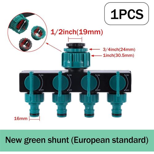 Distributeur d'eau à 4 sorties, séparateur de tuyau de robinet, arroseur d'irrigation de jardin