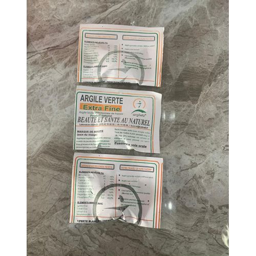 Argile verte en poudre lot de 3pcs - blanc 250g ×3