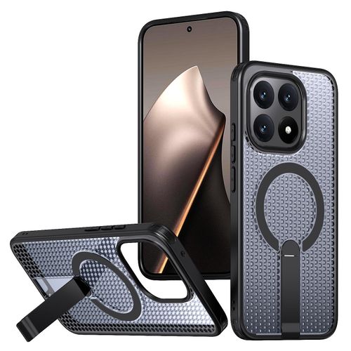 Coque Magnétique, Respirante et Semi-Transparente Compatible Xiaomi 15T – avec Support Pliable et Protection Renforcée - Noir