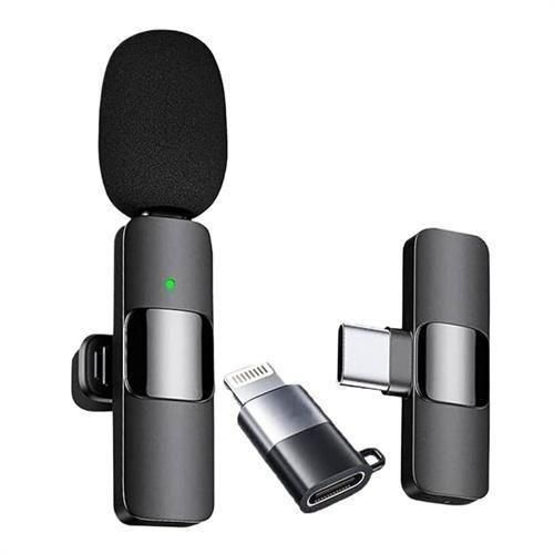 Microphone Cravate Sans Fil Mini Microphone Lavalier Pour Téléphones Mobiles iPhone Android