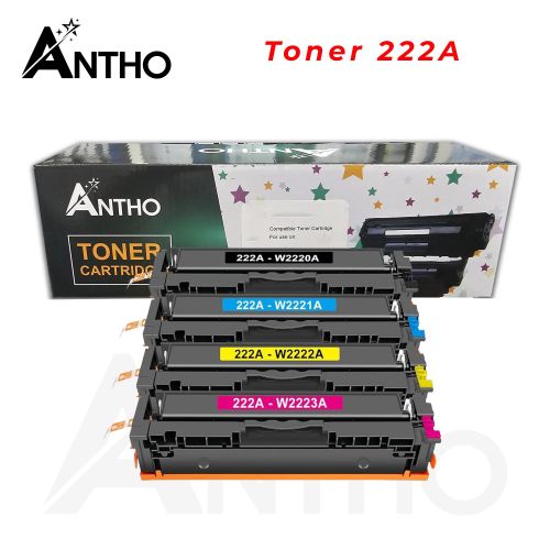 Ensemble de toner compatible 222A - W2220A - W2221A - W2212A - 2213A - Pour HP 3303FDW - 3303SDW - 3303FDN - 3303SDN
