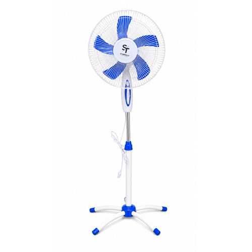 Ventilateur 16 Haute Puissance – MODEL STSF - 1601 Ultra Silencieux, Flux d’Air Large et Réglable Bleu - blanc 12 Mois De Garantie