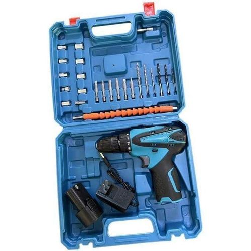 Kit Perceuse Perceuse Visseuse Rechargeable Sans Fil 12v + 2Batteries +25 Accessoires GH
