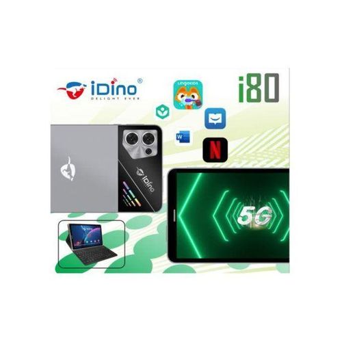 i80 - Tablette éducative et professionnelle 5G (6GB/256GB) avec un Clavier, Une Souris et une Oreillette Bluetooth Gratuits - 7 Pouces, Android 12, 3000 mAh