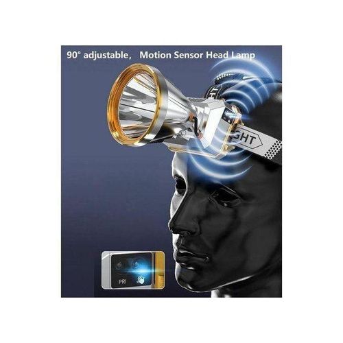 Puissant Lampe frontale étanche rechargeable à LED lumineuse de 500 lumens avec capteur de mouvement