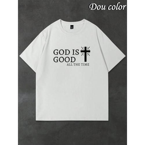 T-shirt Homme Style God à Manches Courtes - Noir