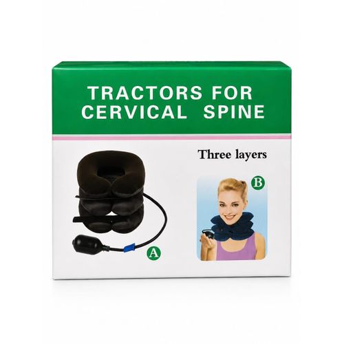 Collier de Traction Cervicale Gonflable - Civière Dorsale Orthopédique pour Soulagement des Douleurs au Cou