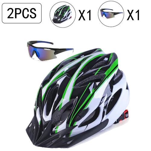 Casque De Vélo Unisexe Adulte Ajustable Avec Trous D'aération+ Lunettes De Soleil De Sport,Casque De Cyclisme Confortable Et Protecteur Avec Visière Amovible