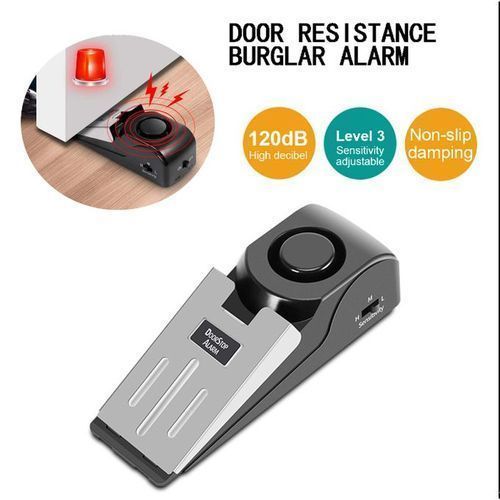 Alarme D'arrêt De Porte Sans Fil En Acier Inoxydable Capteur à 3 Niveaux De Sensibilité, Sécurité Pour Voyage à Domicile