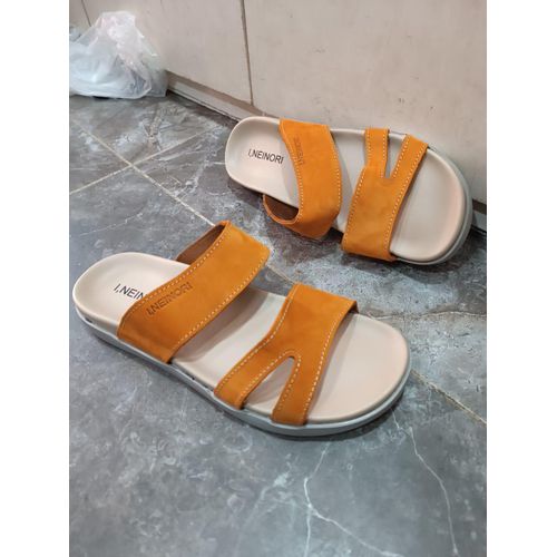 Sandale en cuir pour hommes-MARRON