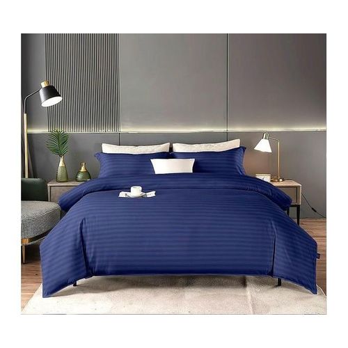 Drap 2 Places Bleu Nuit Rayé – Le Genre de Parure Qui Change Directement l’Aspect du Lit