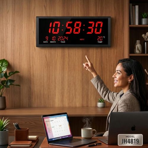 Calendrier Électronique LED JH4819 avec Température et Format Panorama