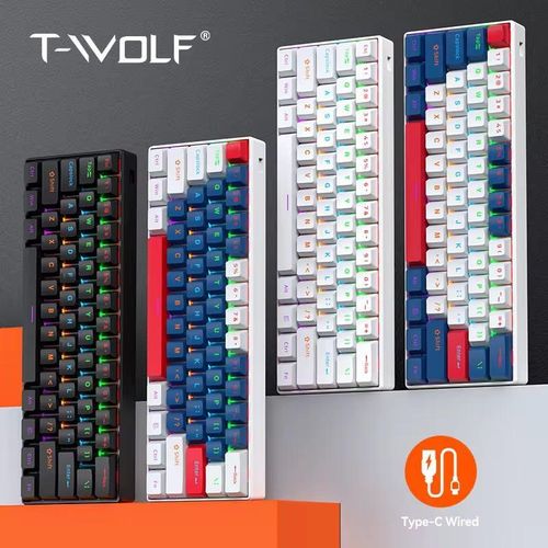 Clavier Gaming Vrai Mécanique T60 - Format Compact 60% RGB - Câble Type-C Amovible