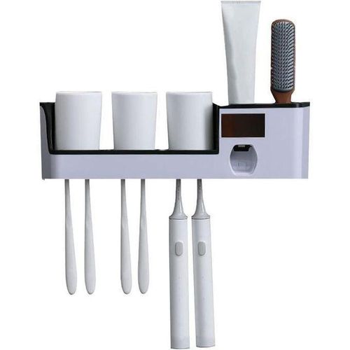 Chic support mural pour brosse à dents, stérilisateur UV, organiseur de brosse à dents, support de tête de brosse à dents, noir, taille unique