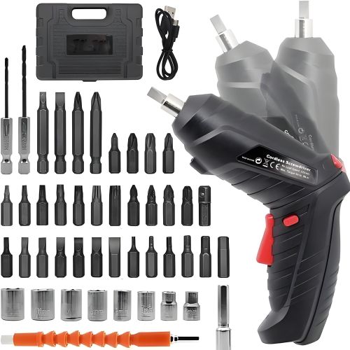 Perceuse Visseuse Sans Fil Visseuse 47 Accessoires-noir