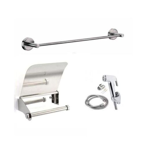 Support De Papier Toilette + Porte Serviettes + Douchette Hygiène WC Pour Bain