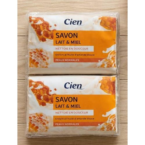 Lot De ( 2 × 150g ) savon Hydratant CIEN Lait et Miel Peaux Normales XX Importé De France