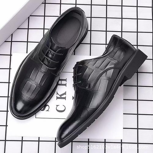 Chaussures En Cuir Pour Hommes Chaussures Formelles Pour Hommes Chaussures à enfiler à pampilles pour hommes - Noir