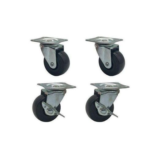 Lot de 4 roulettes pivotantes avec frein pour meubles 75mm 4pcs