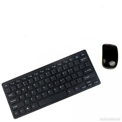 Mini Clavier Sans Fil ET Wireless Mouse Suit 2.4G AZERTY - Noir