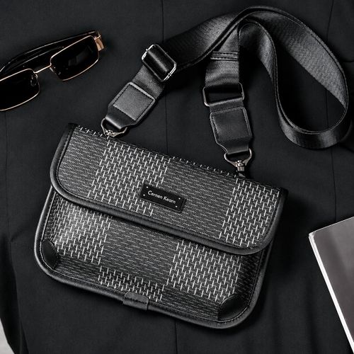 Sac Bandoulière Premium à Motif Texturé – Sac Messenger Léger et Résistant avec Bandoulière Réglable pour Travail, Voyage et Usage Quotidien.