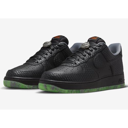 Basket Homme - Air Force 1 Low "Snake Black" Edition Limitée - Noir & Vert Fluorescent