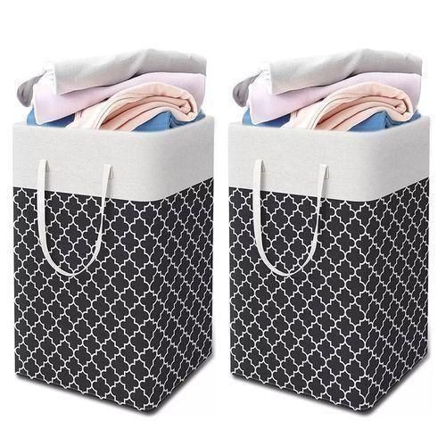 Lot de 2 grands paniers à linge, 75 L, panier à linge autoportant