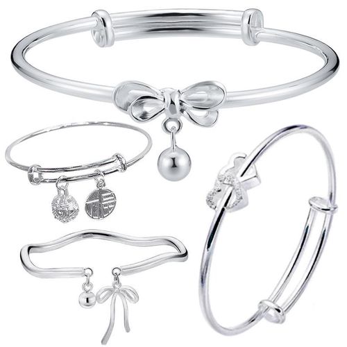 Lot De 4 Bracelets Réglables Ouverts En Forme De Cloche Pour Femmes